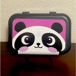 Kids zip it recycled plastic container Panda design NWT
